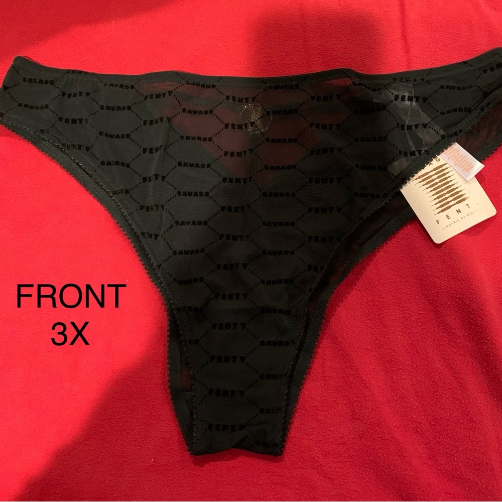 Savage x Fenty Flocked Logo Brazilian Panty